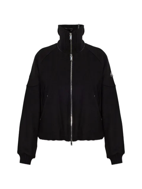Moose Knuckles logo-patch zip-up puffer jacket