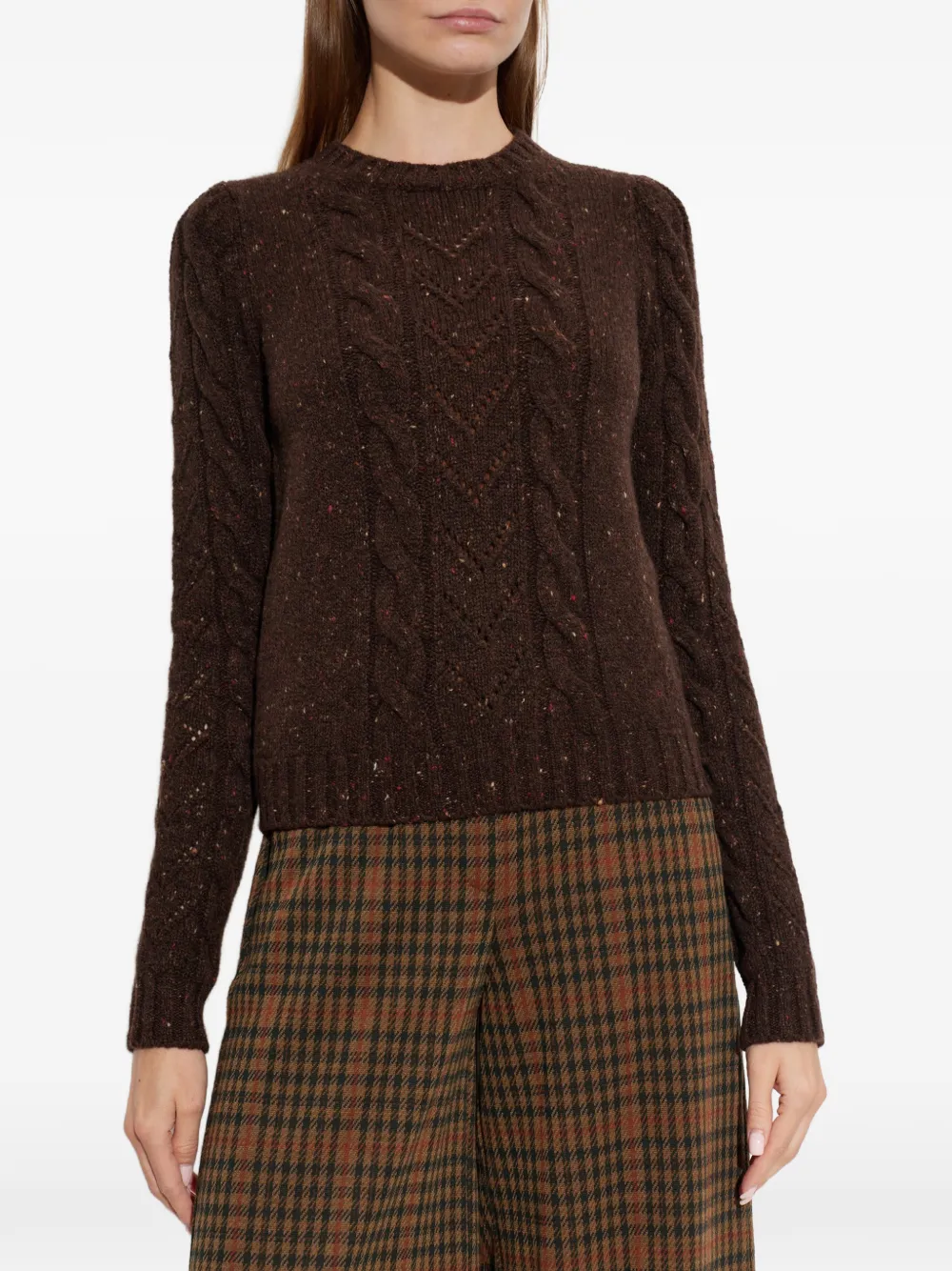 Max Mara Samba kabelgebreide trui Bruin