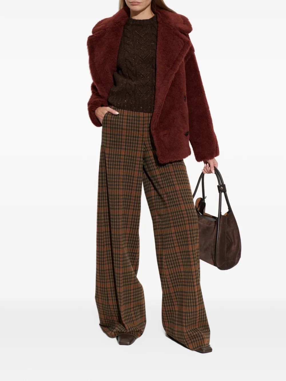 Max Mara Samba kabelgebreide trui Bruin