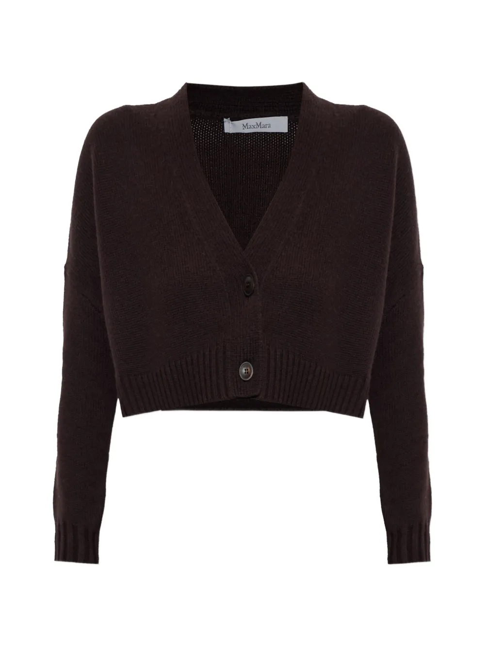 Max Mara wool and cashmere boxy cardigan - dark brown - Braun