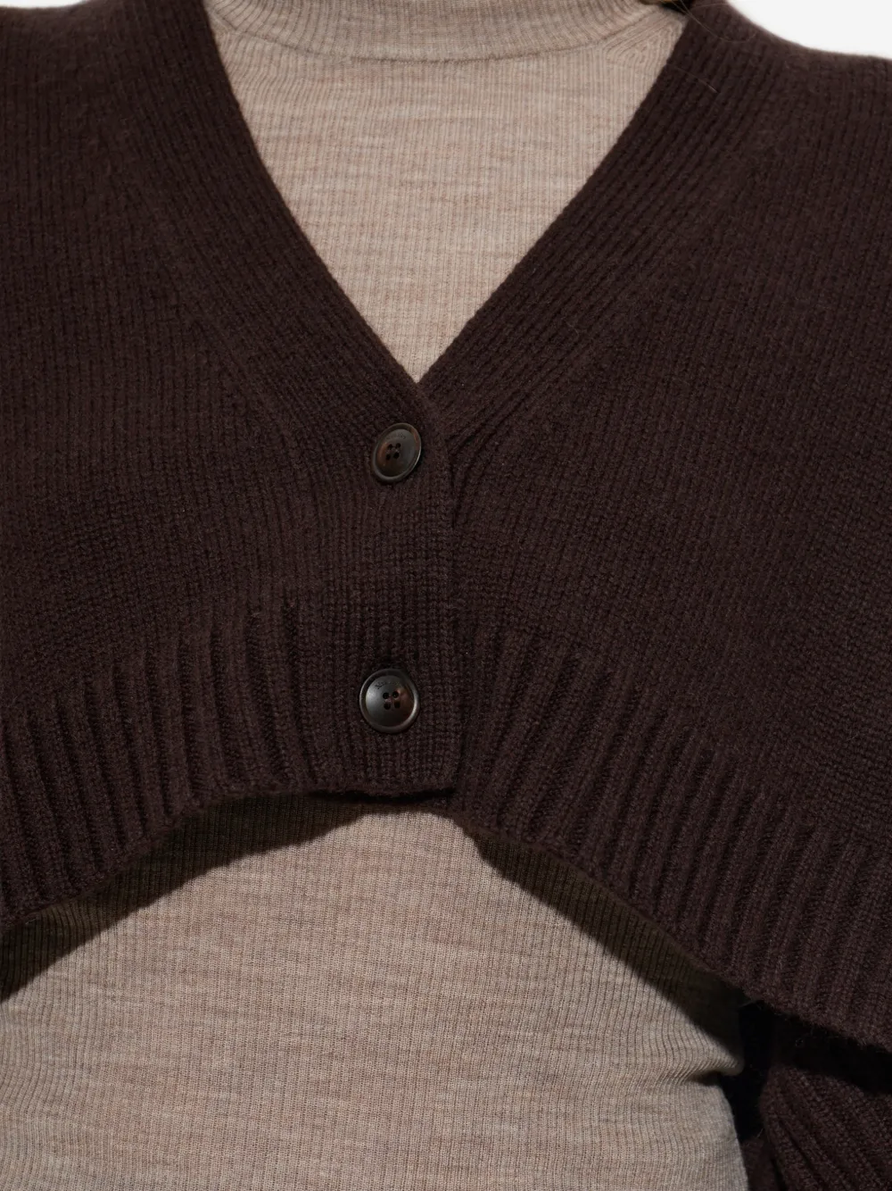 Max Mara wool and cashmere boxy cardigan dark brown Bruin