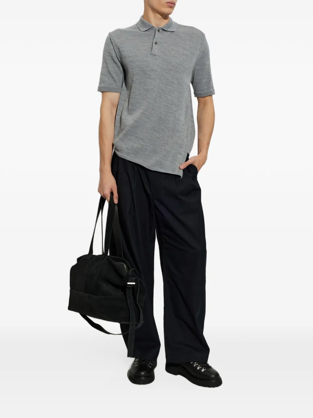 Comme Des Garçons Shirt Asymmetrisch wollen poloshirt Grijs