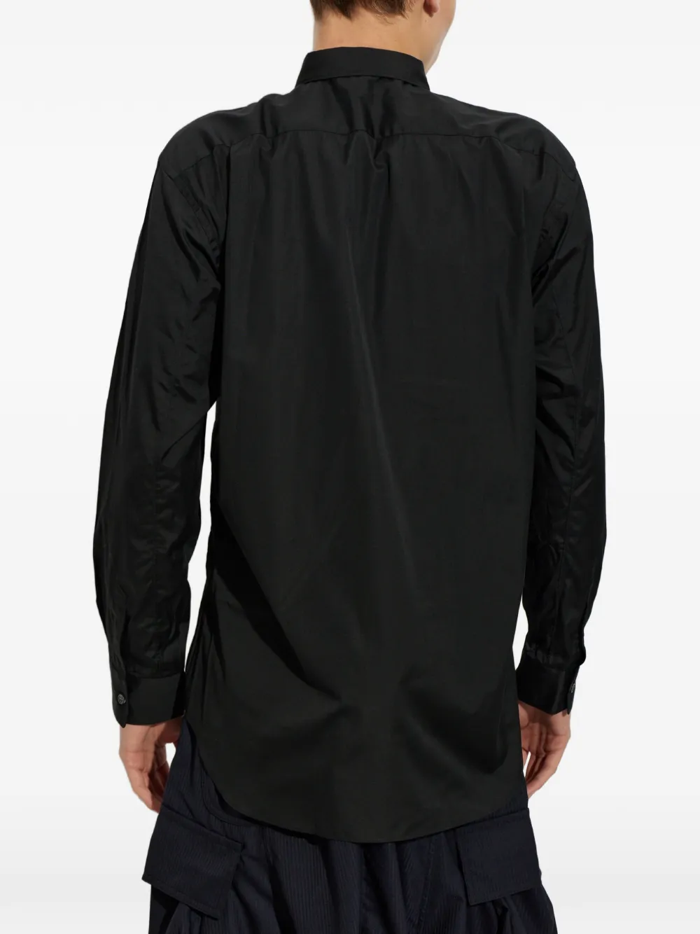 Comme Des Garçons Shirt Gestreept overhemd met patchwork Zwart
