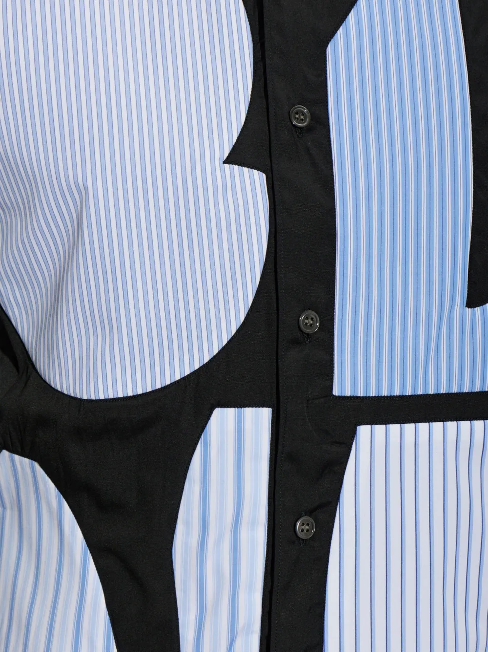 Comme Des Garçons Shirt Gestreept overhemd met patchwork Zwart