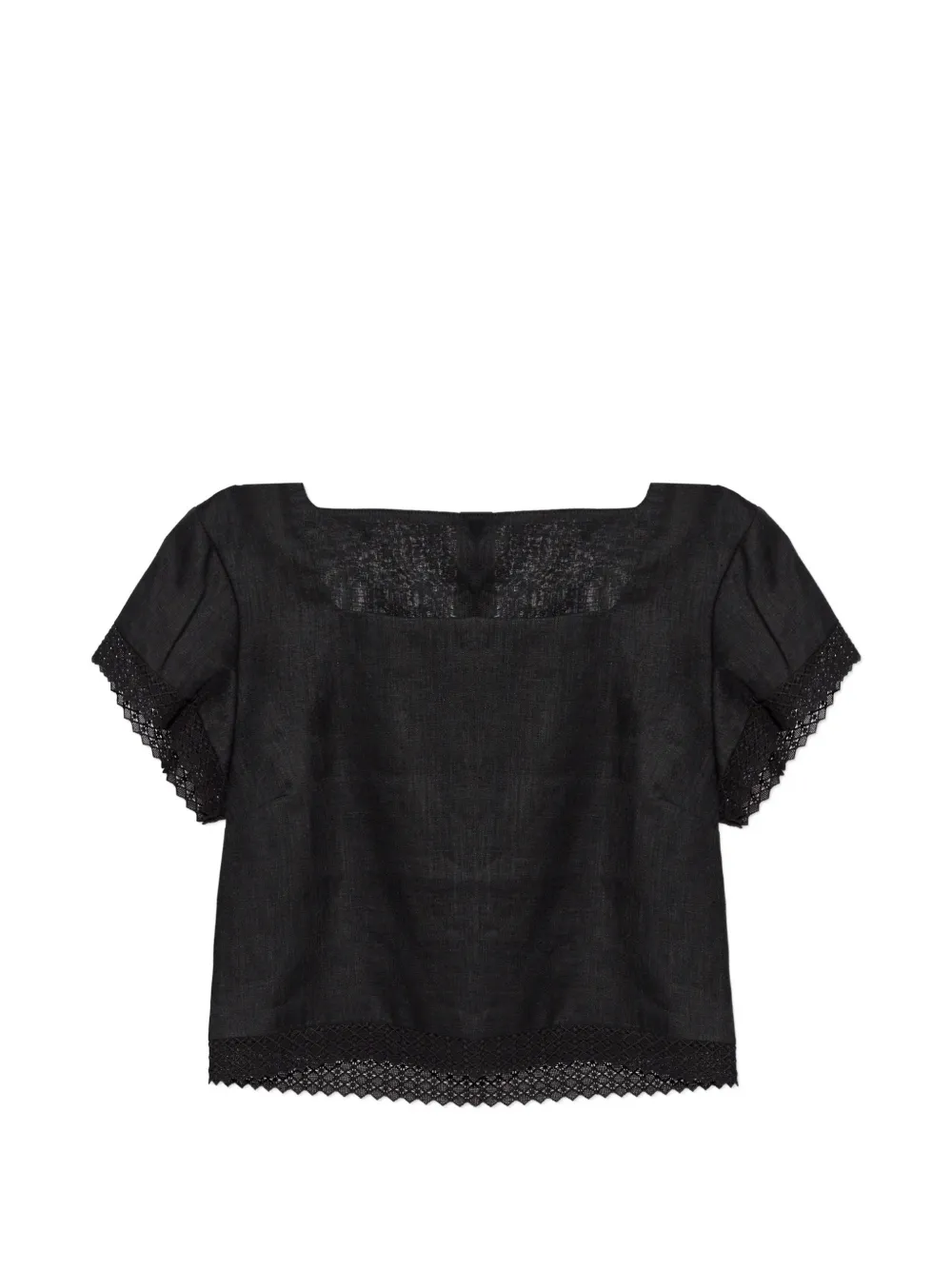 Posse Alfie lace-trim blouse - Nero