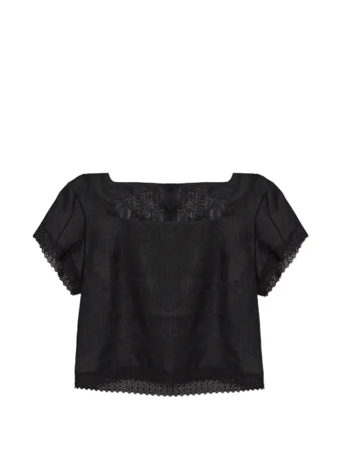 Posse Alfie lace-trim blouse