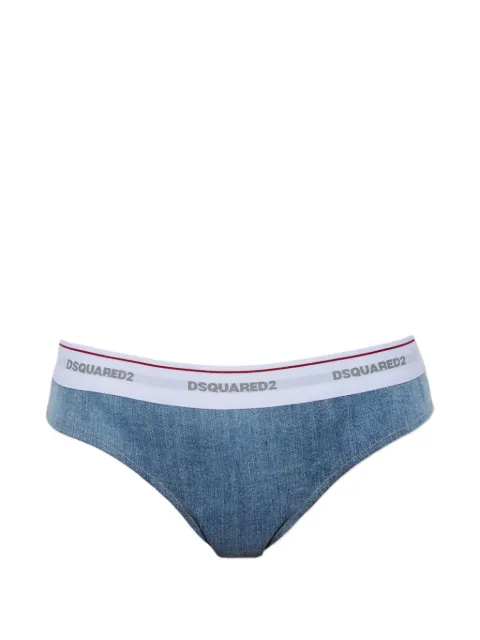DSQUARED2 logo-waistband denim-effect briefs