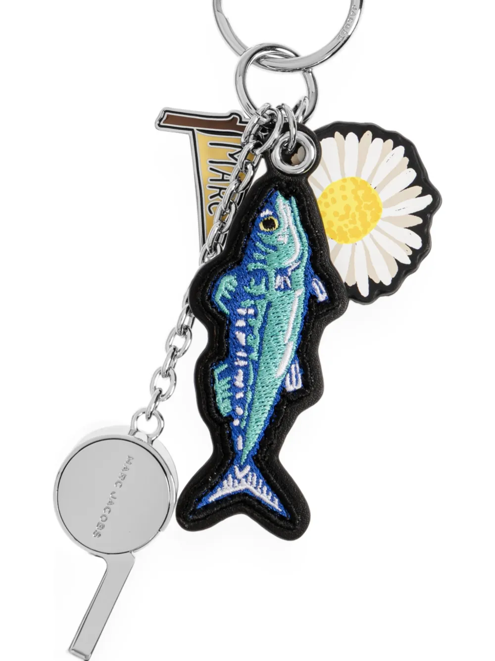 Marc Jacobs camp whistle cluster bag charm Zilver