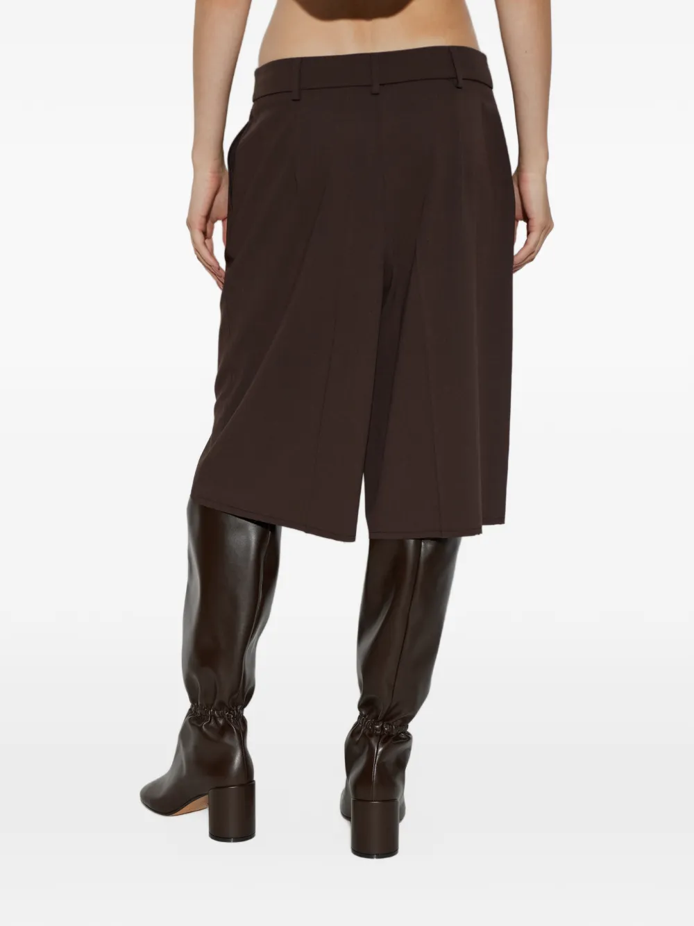 Akep Shorts met geplooid detail Bruin