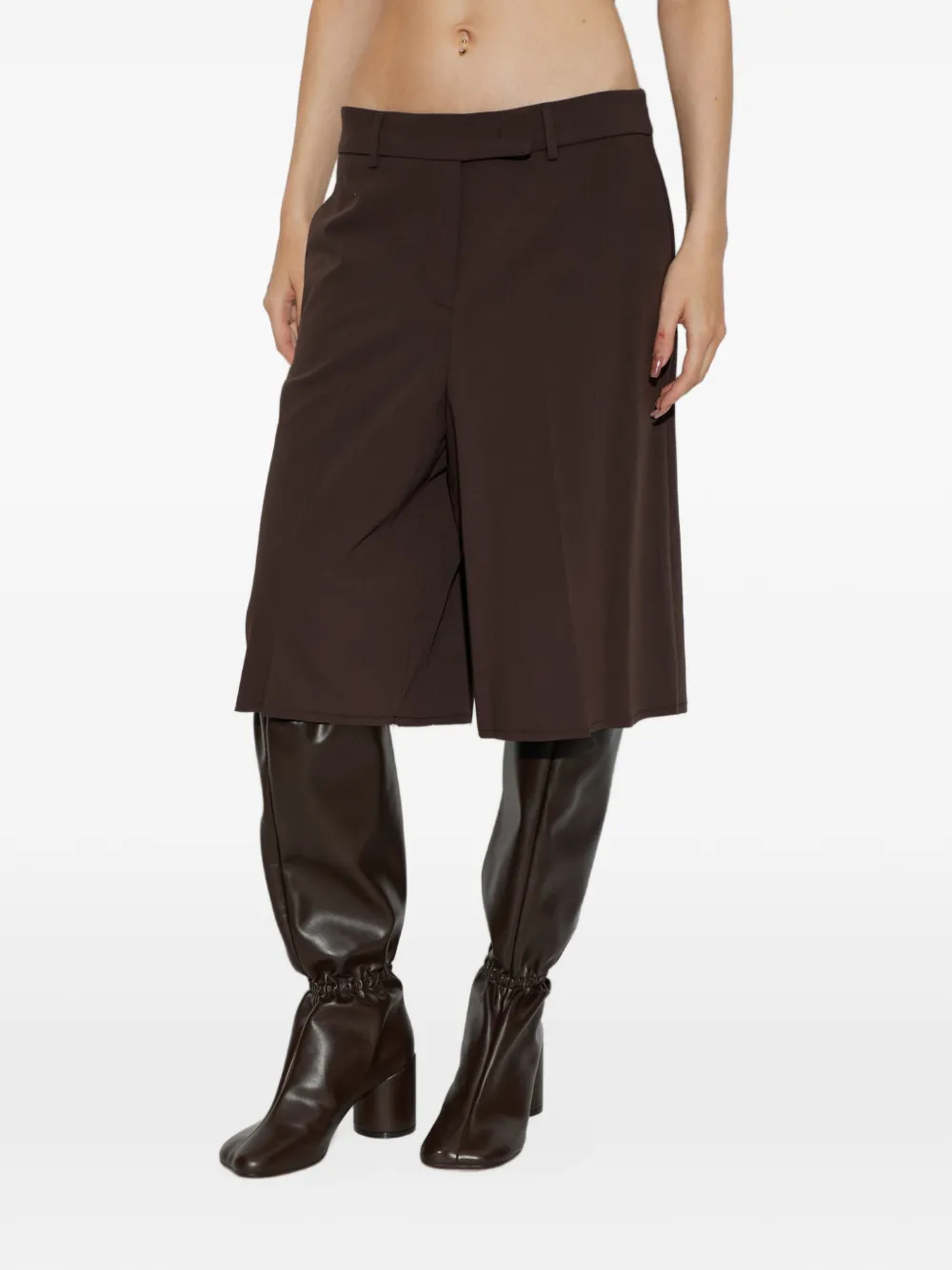 Akep Shorts met geplooid detail Bruin