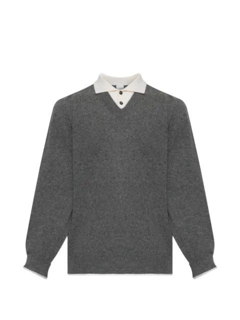 Eleventy layered-effect V-neck sweater