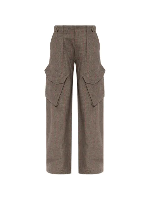 R13 Barrel check-pattern cargo pants