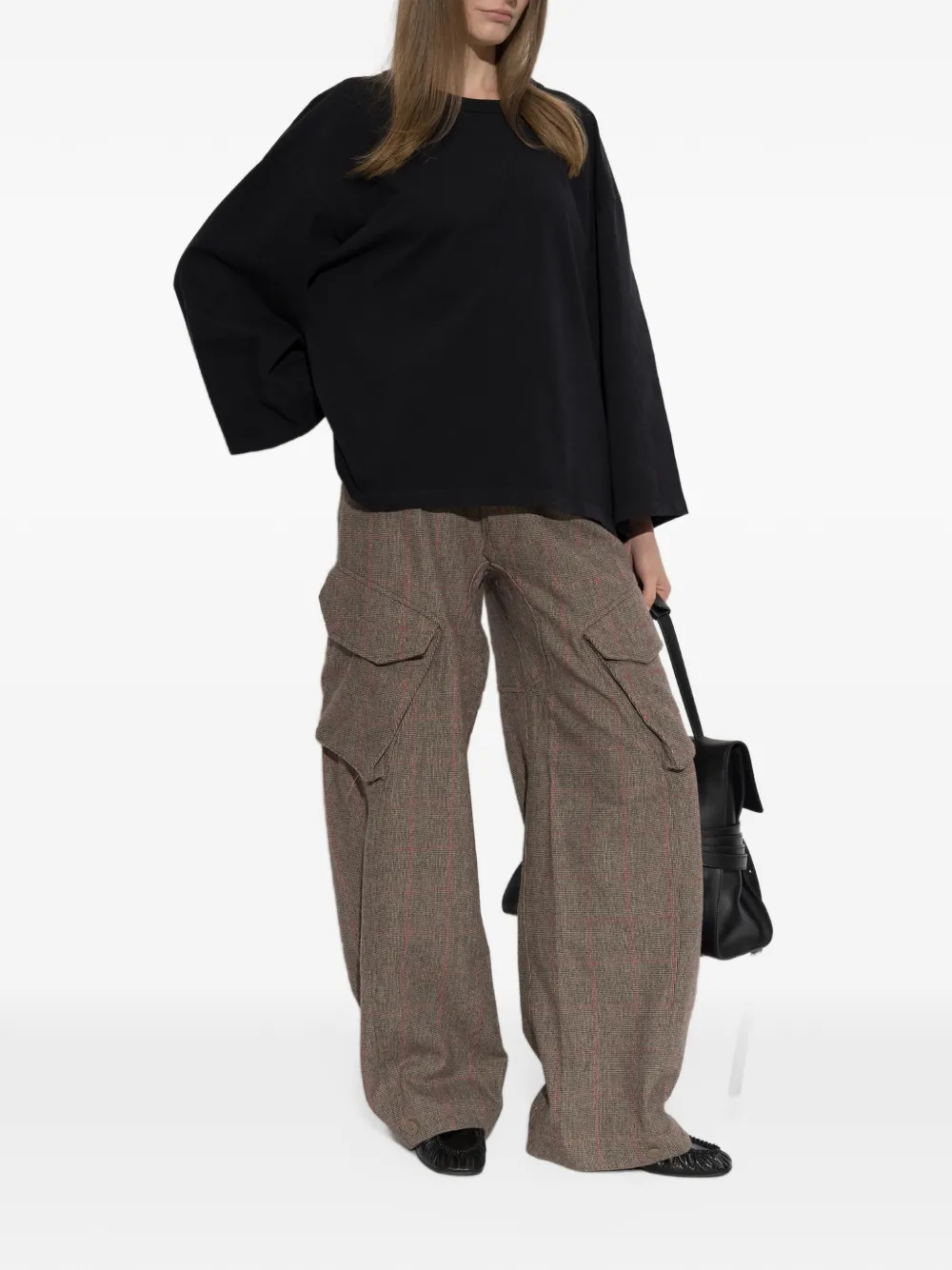 R13 Barrel check-pattern cargo pants Bruin