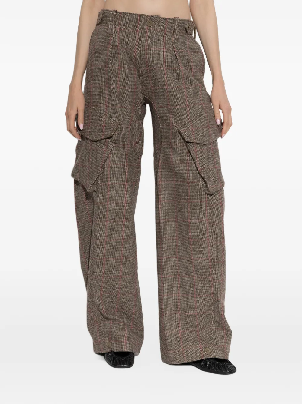 R13 Barrel check-pattern cargo pants Bruin