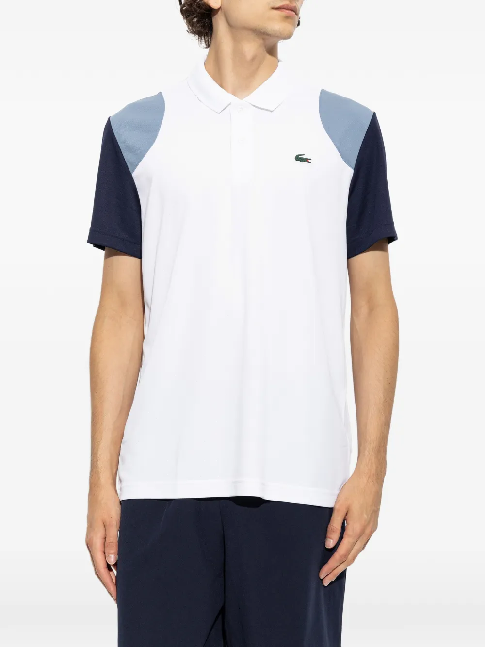 Lacoste Ultra Dry poloshirt met colourblocking Wit