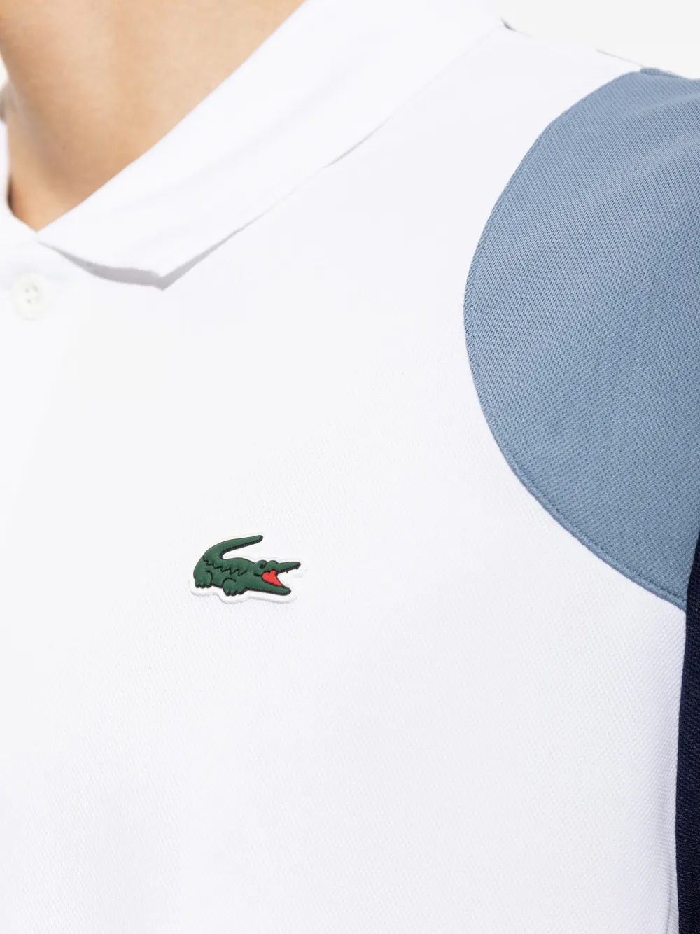 Lacoste Ultra Dry poloshirt met colourblocking Wit