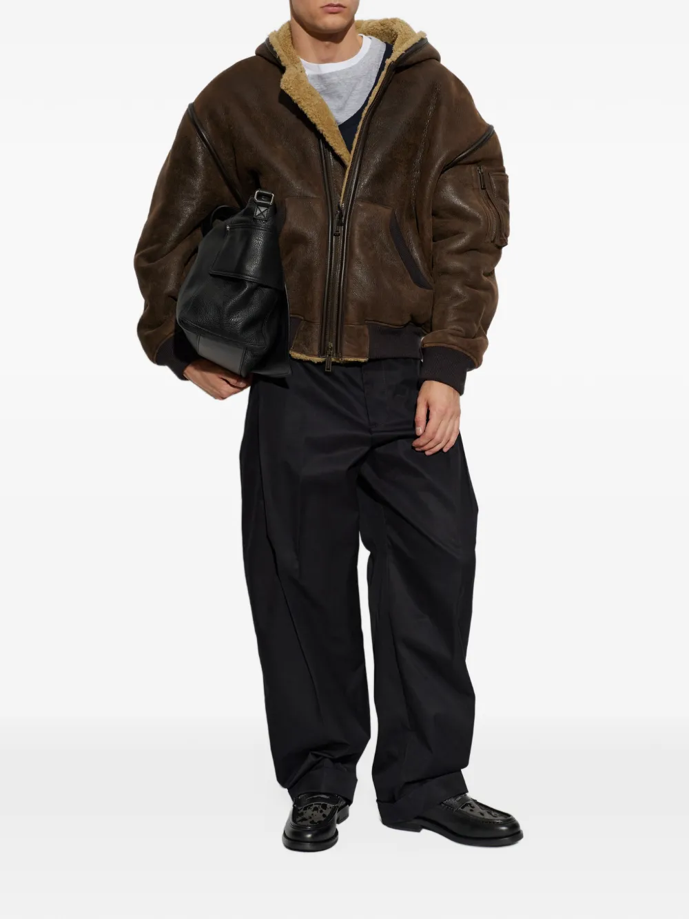 DSQUARED2 pleated cotton trousers Zwart