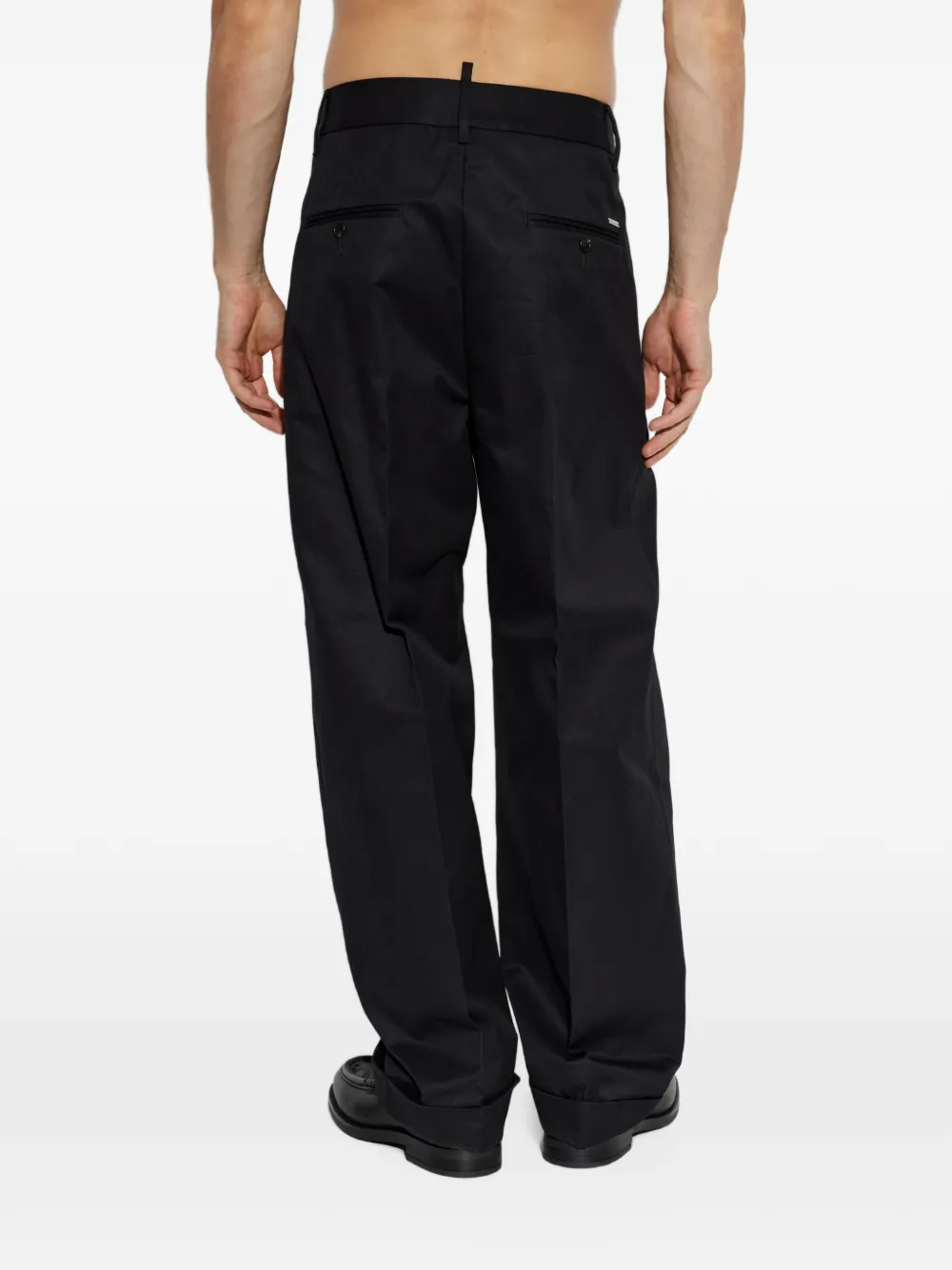 DSQUARED2 pleated cotton trousers Zwart
