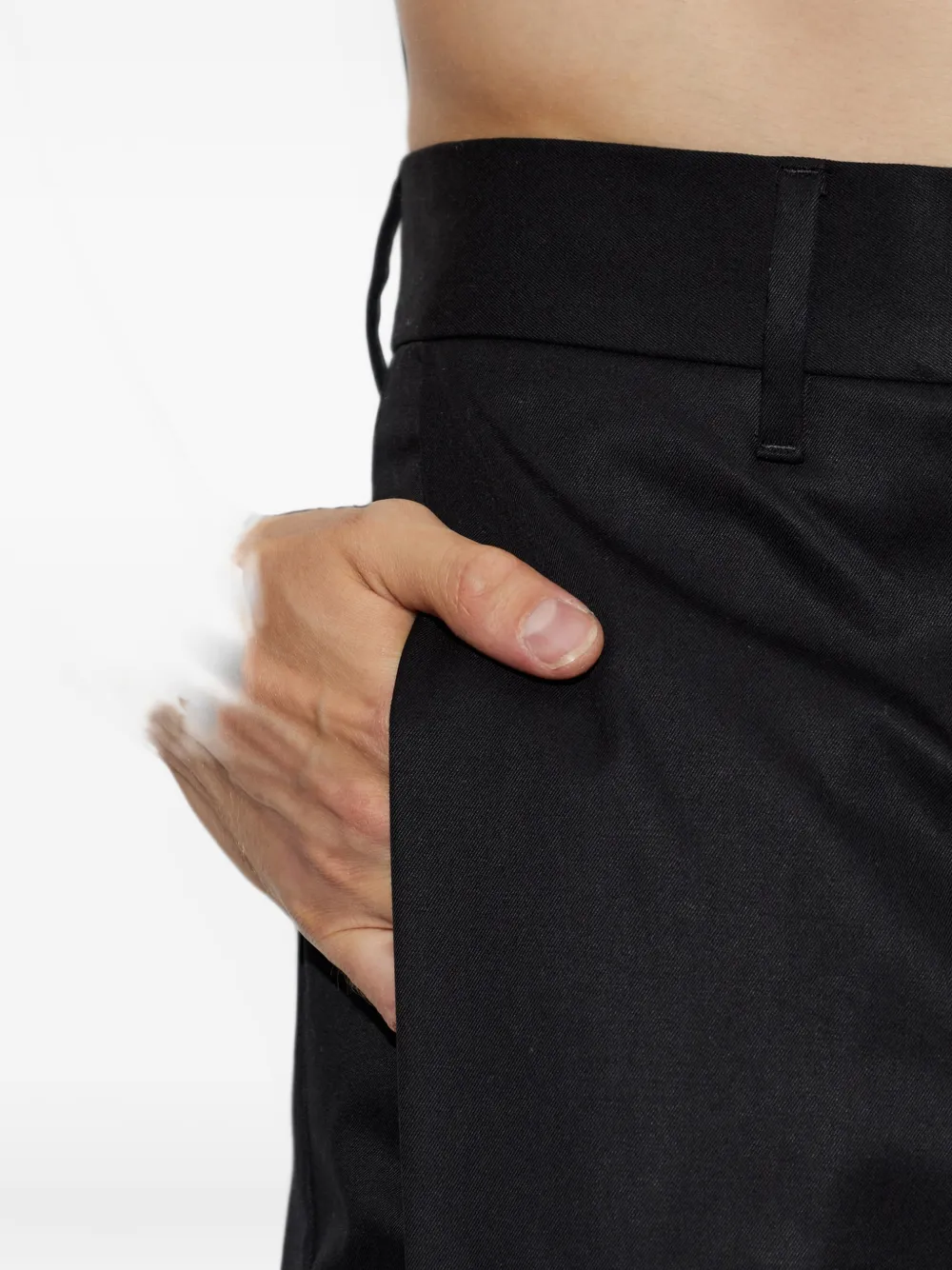 DSQUARED2 pleated cotton trousers Zwart
