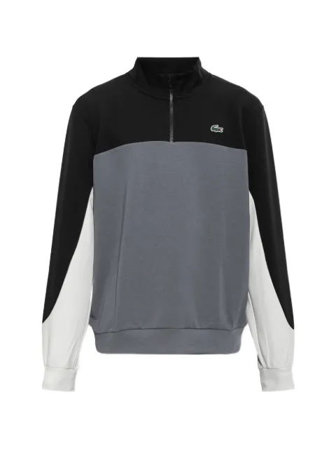 Lacoste sports sweatshirt in colorblock fabric with a zipper down to the chest