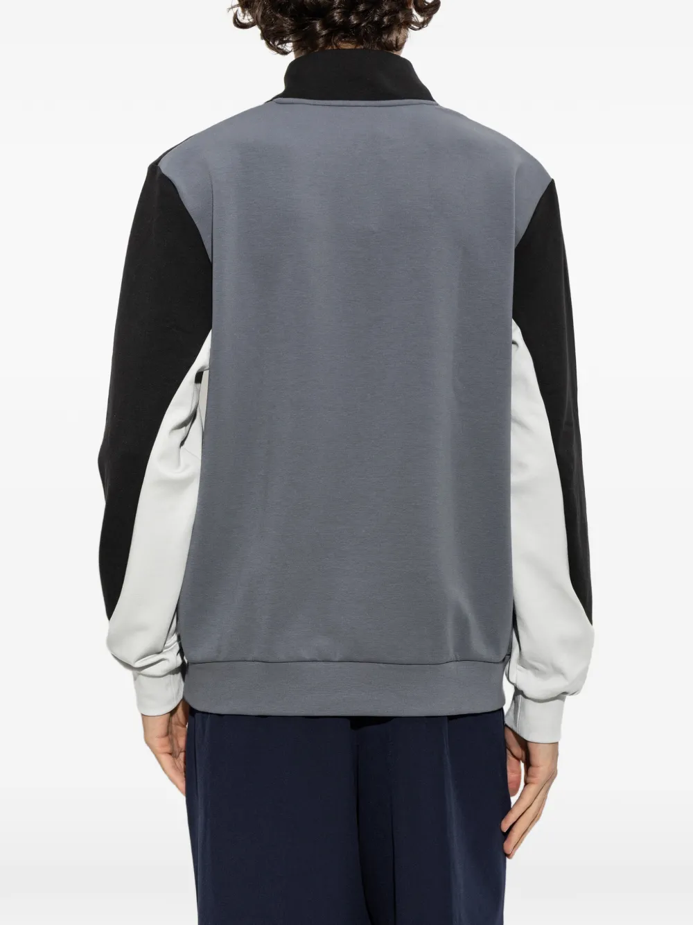 Lacoste Sports sweater van colourblocking stof met een rits op de borst Grijs