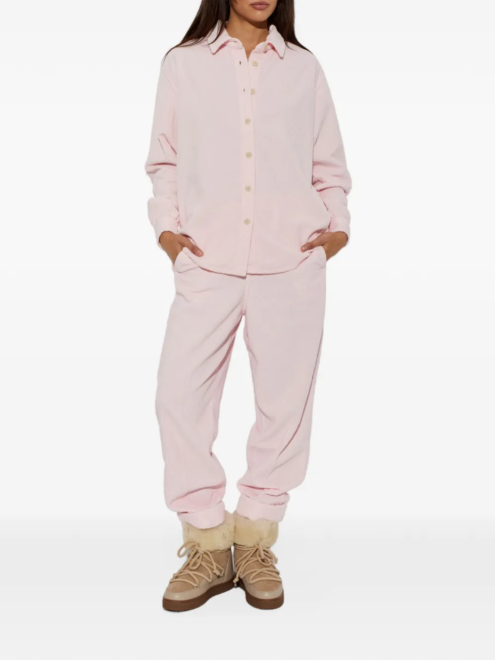 American Vintage Padow ribfluwelen broek Roze