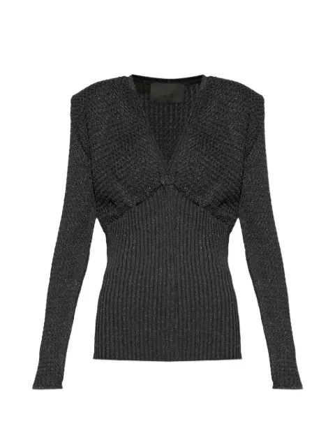 Akep metallic-thread ribbed-knit sweater