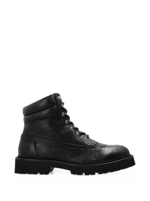 DSQUARED2 D2 monogram leather boots