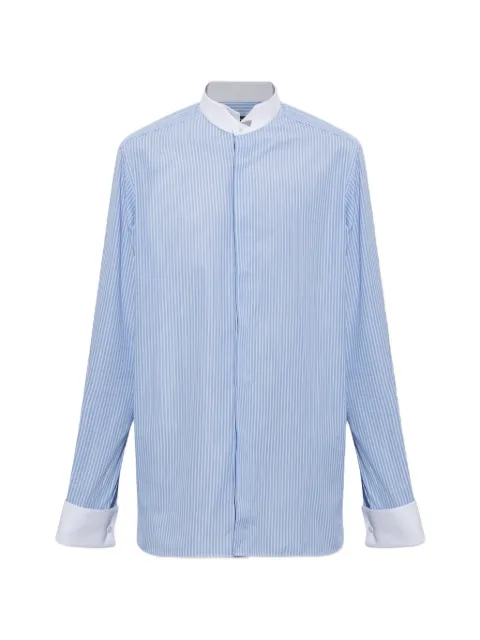 TOM FORD vertical-stripe band-collar shirt