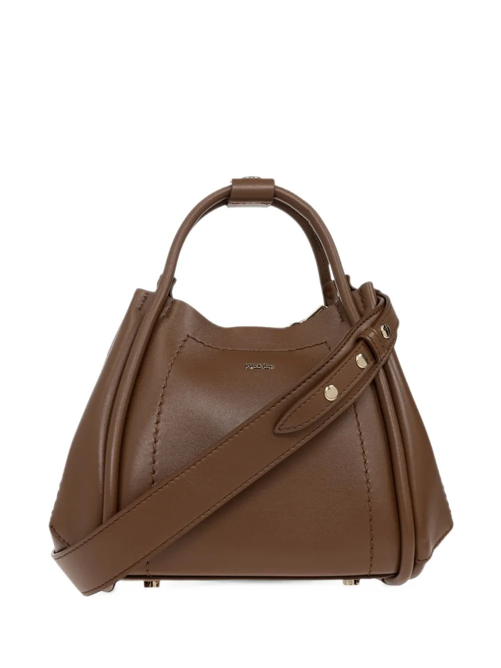 Max Mara extra-small leather Marine bag brown bronze Bruin