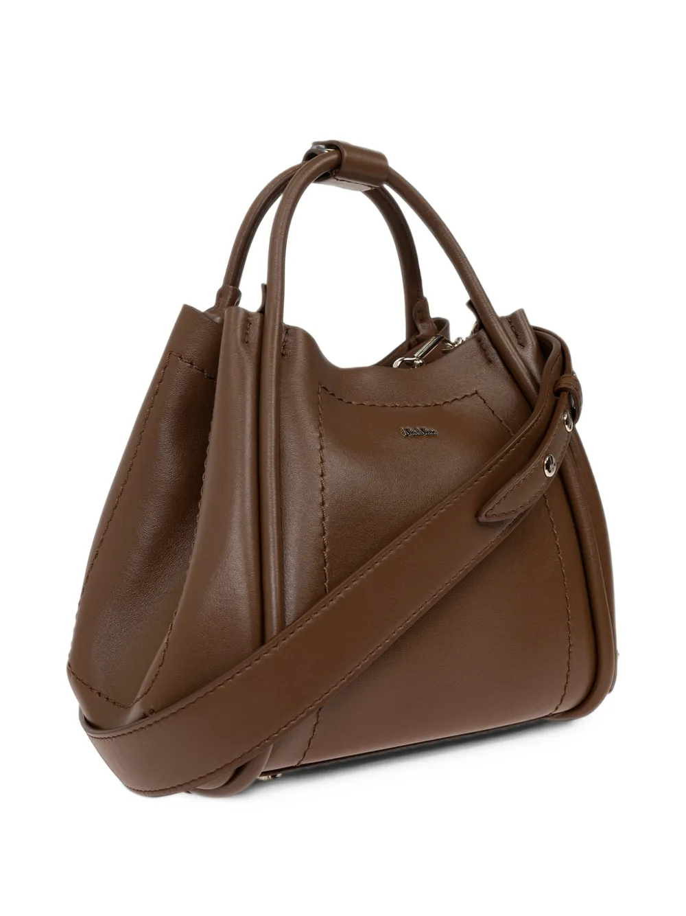 Max Mara extra-small leather Marine bag brown bronze Bruin