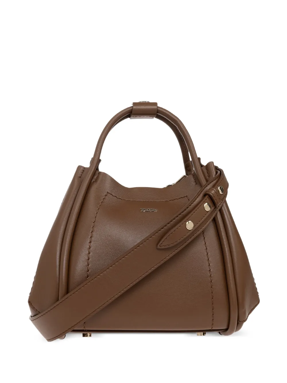 Max Mara extra-small leather Marine bag - brown bronze - Marrone
