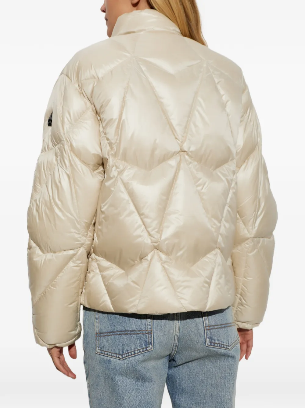 Moose Knuckles quilted logo-patch puffer jacket Beige