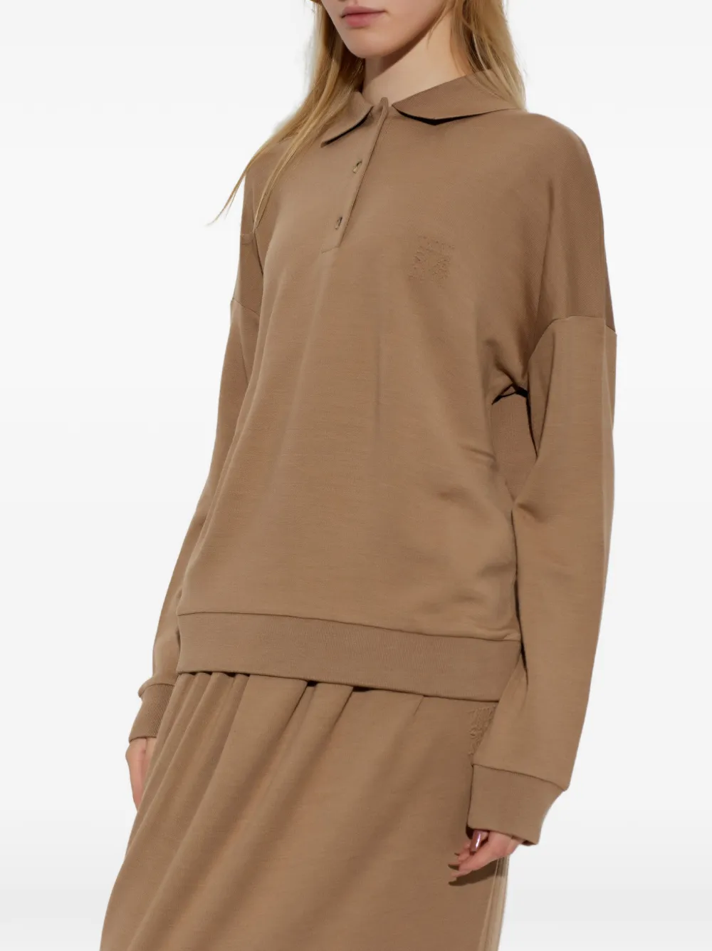 Max Mara wool fleece jersey sweater camel Bruin