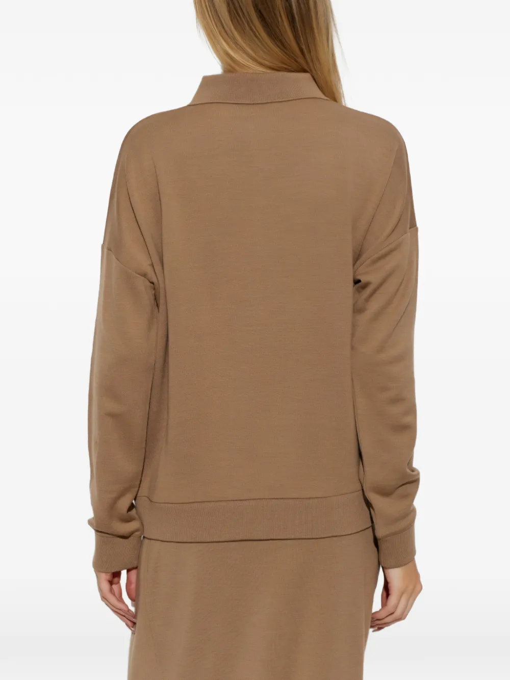 Max Mara wool fleece jersey sweater camel Bruin