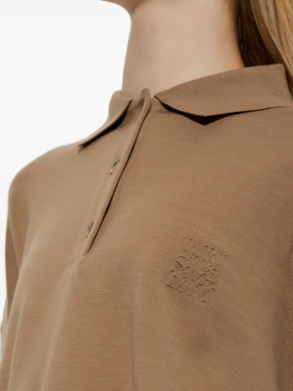 Max Mara wool fleece jersey sweater camel Bruin