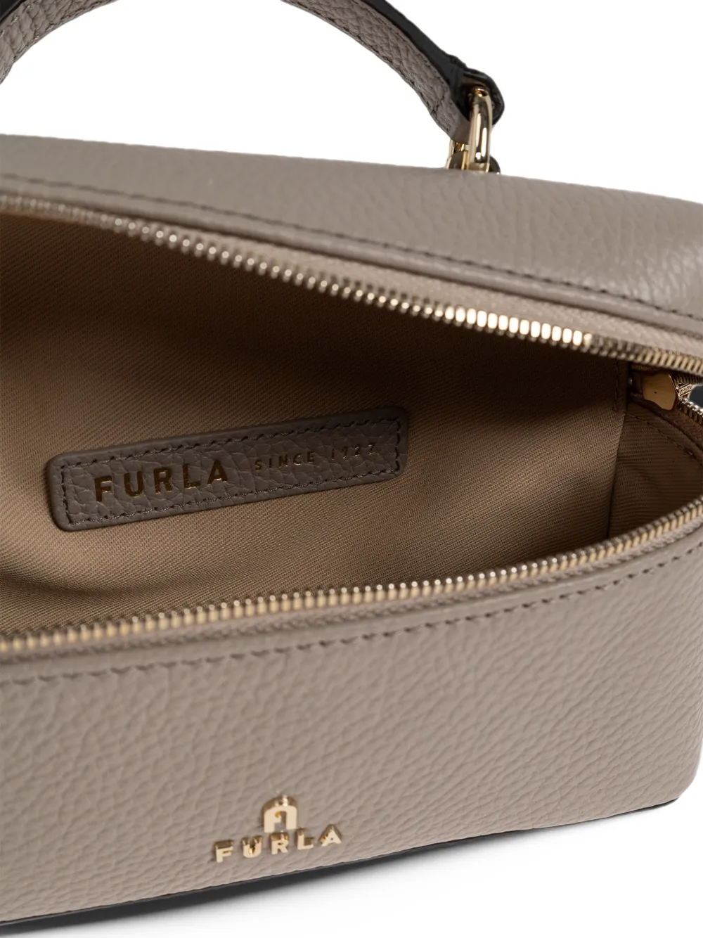 Furla Mini Camelia Micro leren tas Beige