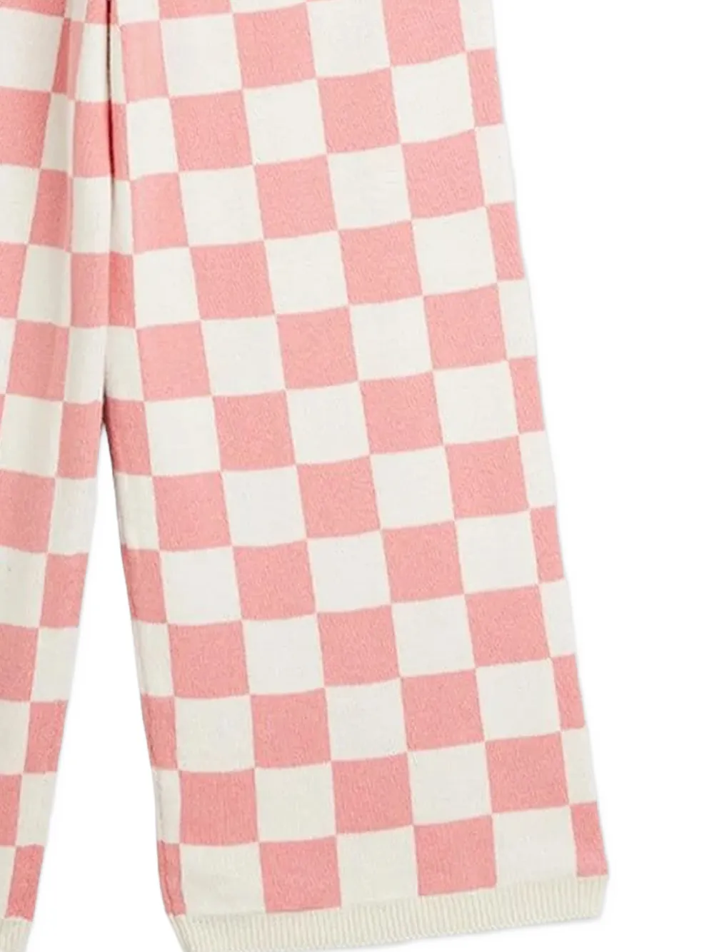 Mini Rodini checkerboard-knit wide-leg trousers Roze