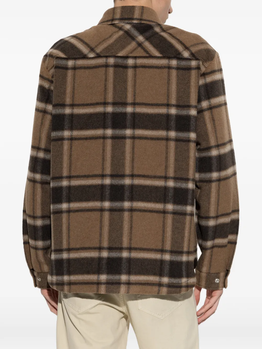 Moncler check wool shirt jacket Bruin