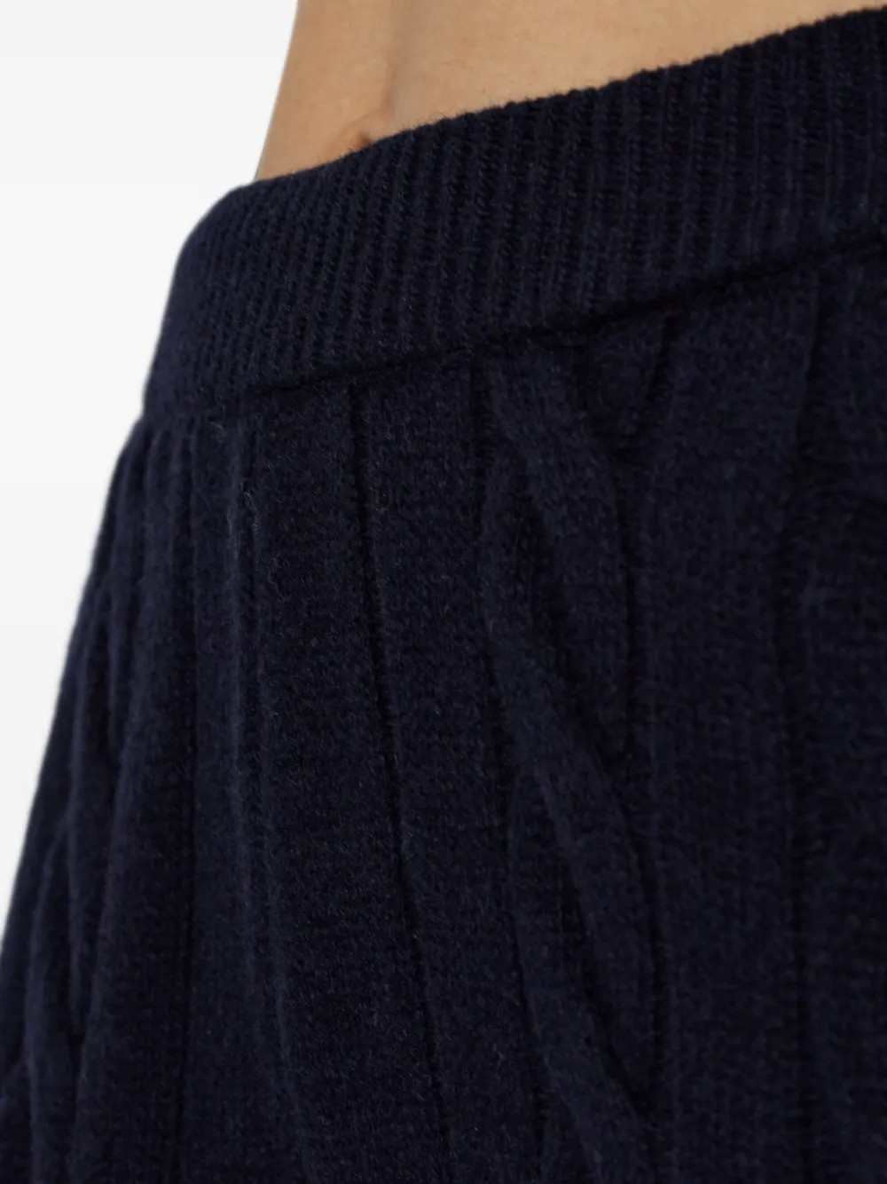 Akep Wollen kabelgebreide broek met rechte pijpen Blauw