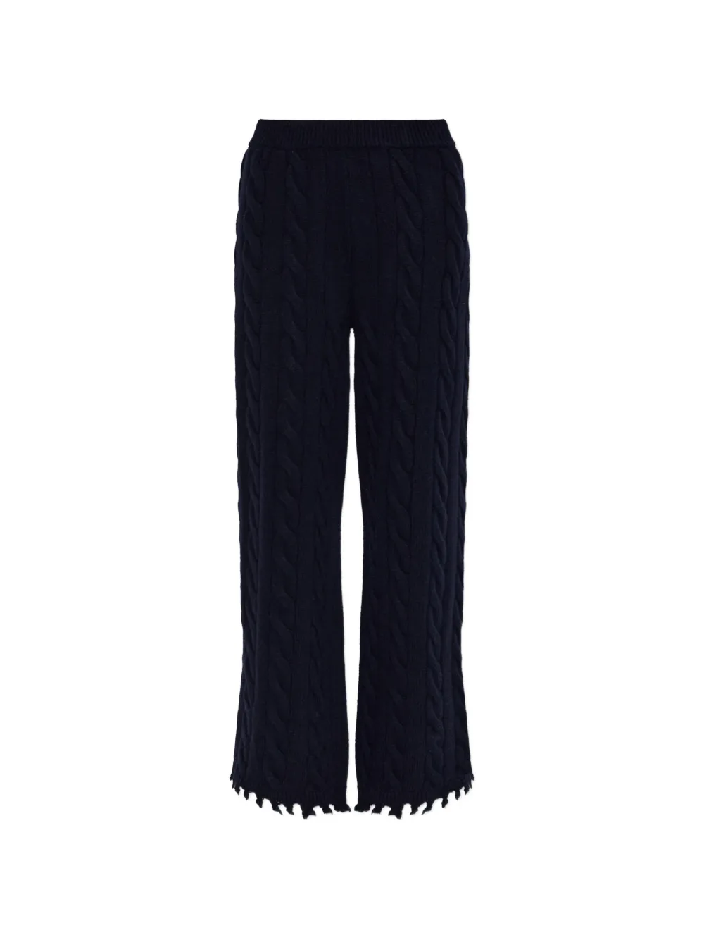 Akep cable-knit wool straight-leg trousers - Bleu Akep cable-knit wool straight-leg trousers - Bleu