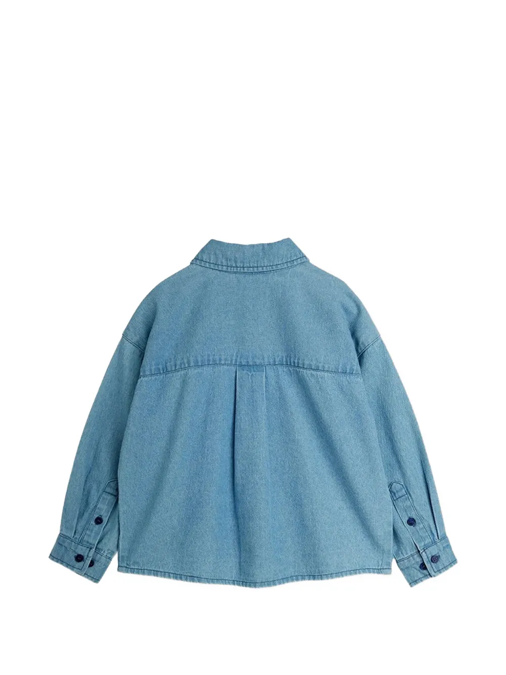 Mini Rodini graphic-print denim shirt Blauw