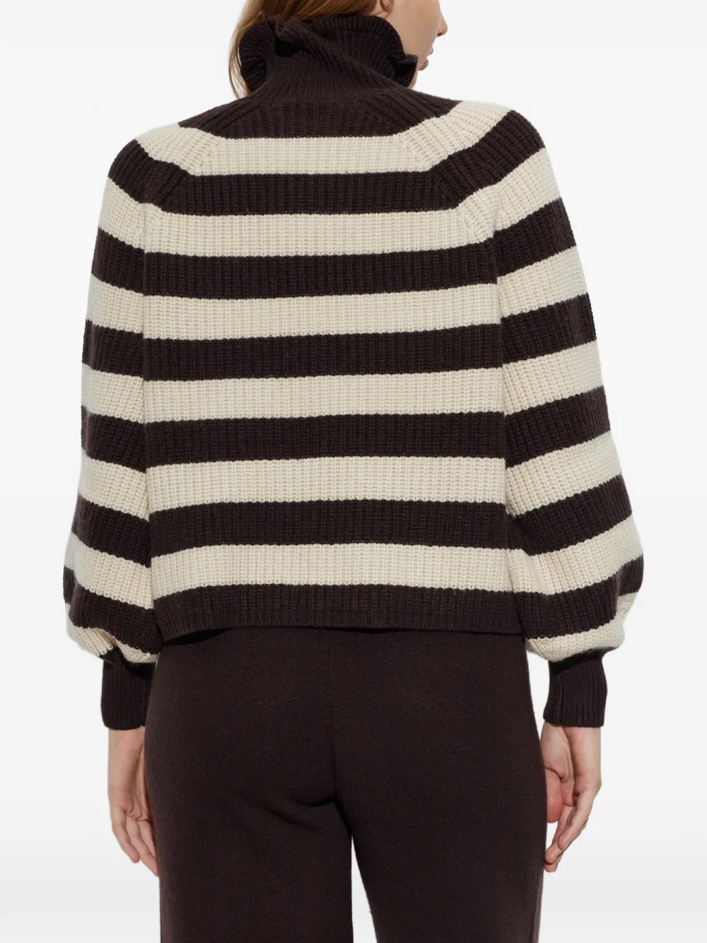 Max Mara Pontile gestreepte trui met ruches Bruin
