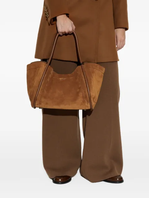 Max Mara Horizontal suede Marine bag - amber brown
