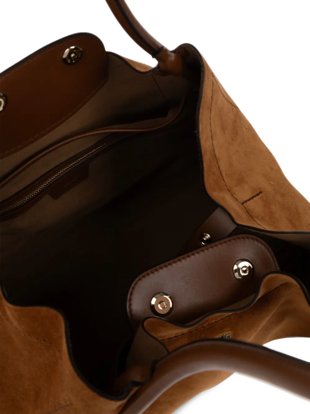 Max Mara Horizontal suede Marine bag amber brown Bruin