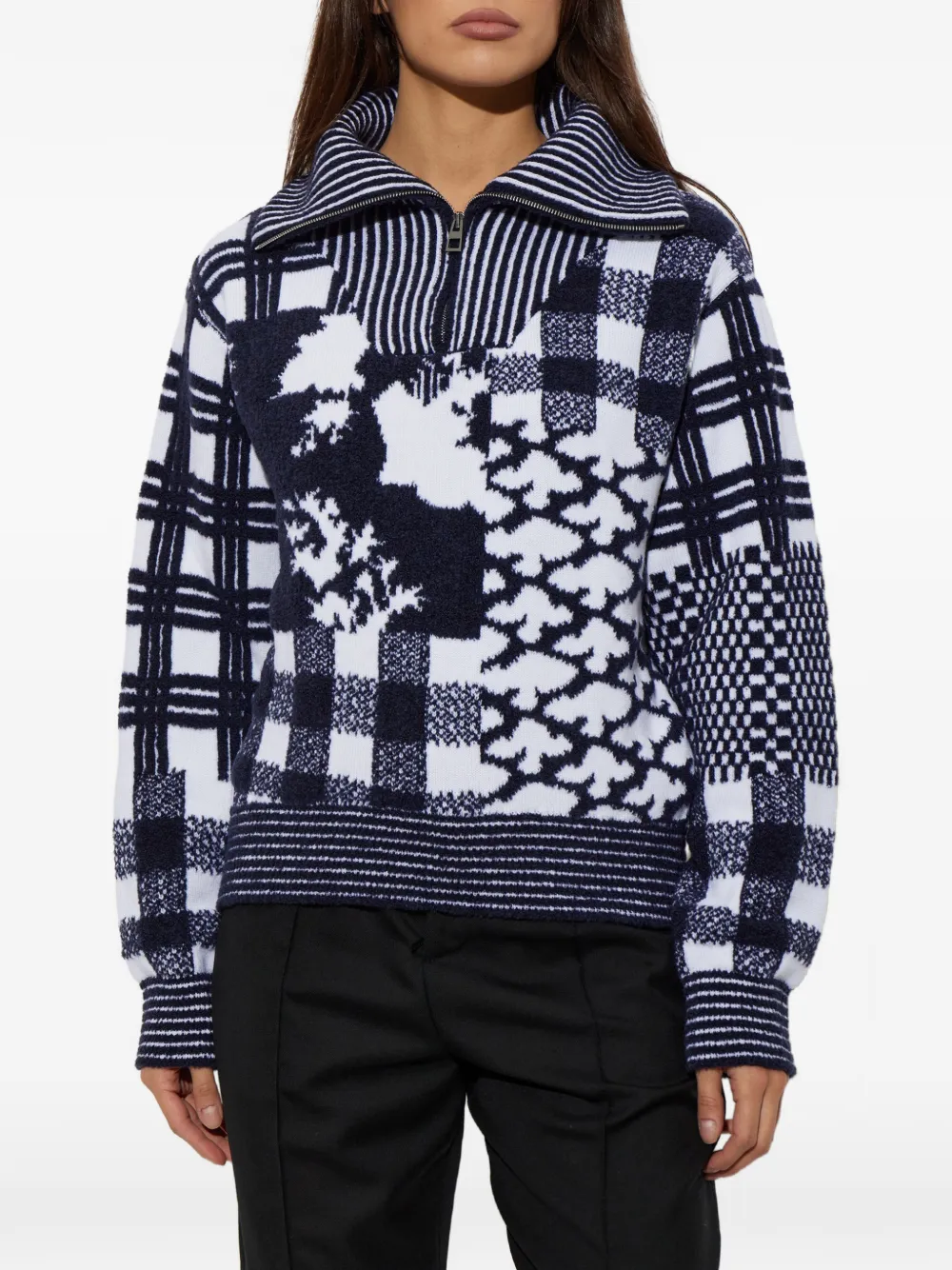 LOEWE x Cosima Von Bonin zip-up sweater in wool Blauw