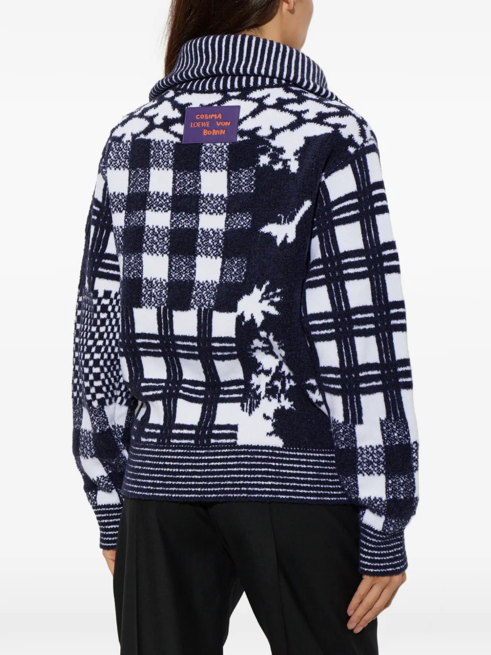 LOEWE x Cosima Von Bonin zip-up sweater in wool Blauw