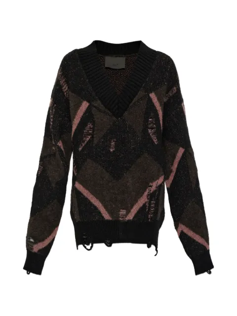 Akep distressed V-neck sweater