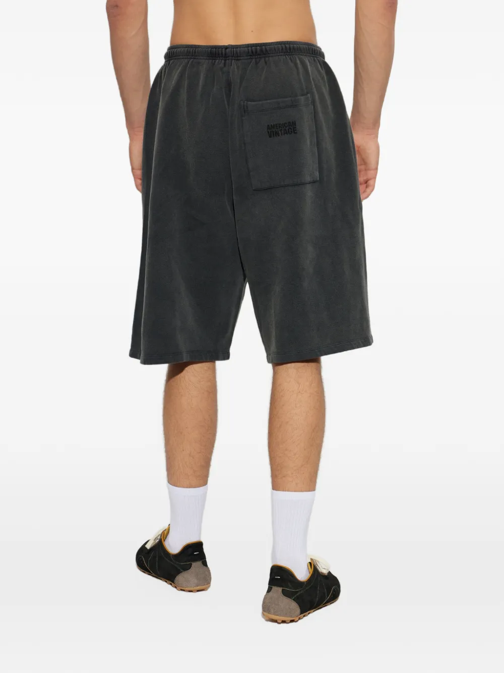 American Vintage Jitbay logo-print drawstring shorts Grijs