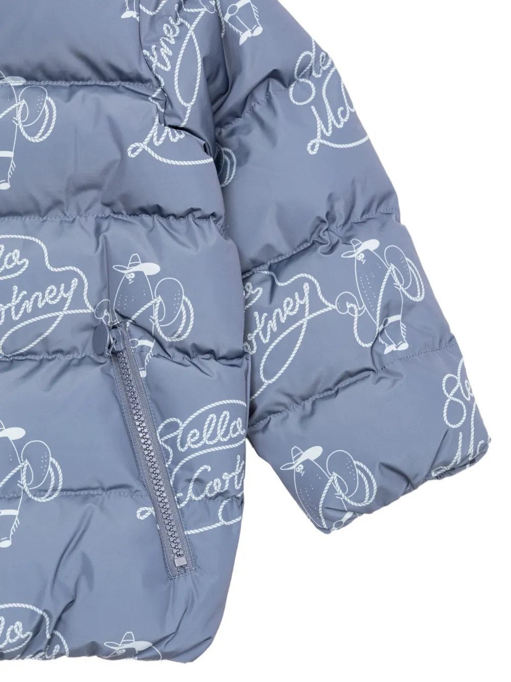 Stella McCartney Kids logo-print padded jacket Blauw